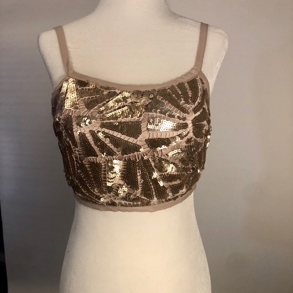Forever 21 crop top with gold sequins